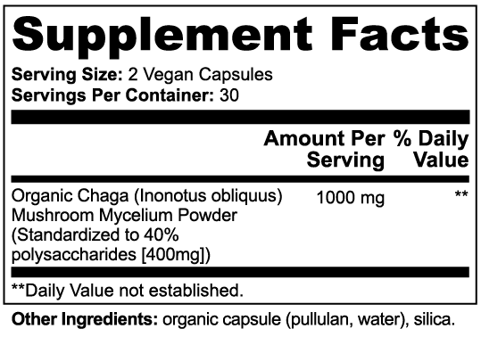 Chaga Mushroom Capsules - Let's Fly Products