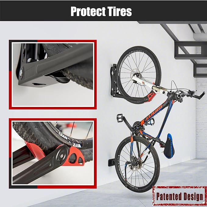 Ultrawall BIKEPAL Swivel Bike Racks, No Lifting Wall Mounted Bike Storage Solution for Home, Garage Bike Hanger, 4 Pack