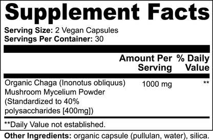 Chaga Mushroom Capsules - Let's Fly Products