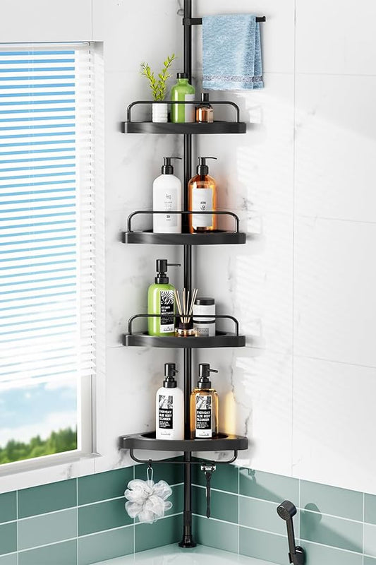 HAMITOR Corner Shower Caddy: 4 Tier Shampoo Storage Organizer for Inside Shower