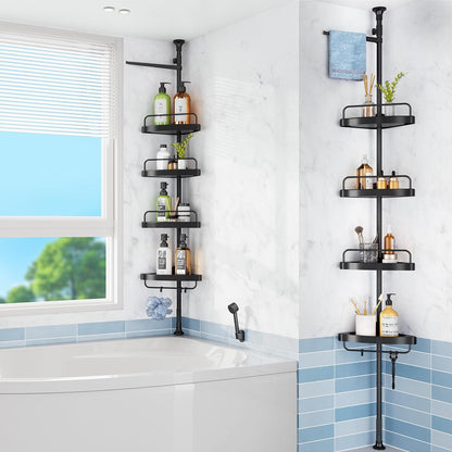 HAMITOR Corner Shower Caddy: 4 Tier Shampoo Storage Organizer for Inside Shower